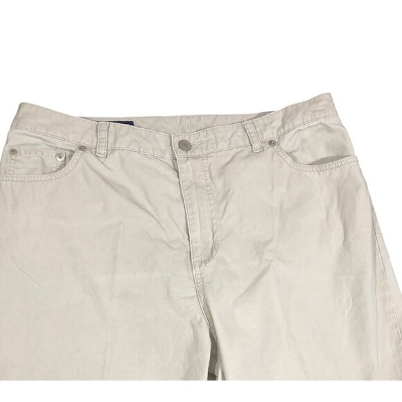 Lands End Khakis Cropped Pants Womens 12 Beige Tan Cotton Blend Pants - Picture 3 of 11